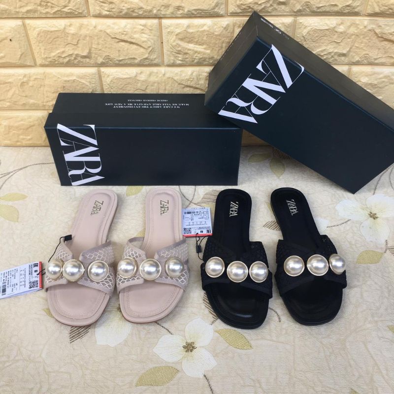 flat sandal zara pearl