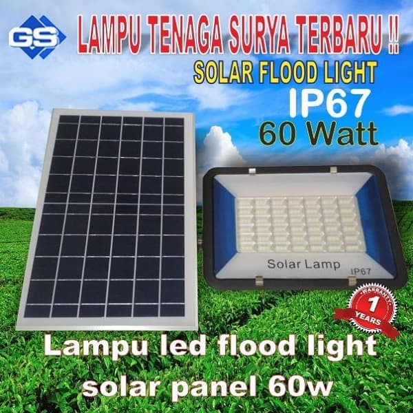LAMPU SOROT LED TENAGA SURYA 60 WATT SOLAR CELL 60WATT PANEL 60W - 60 WATT