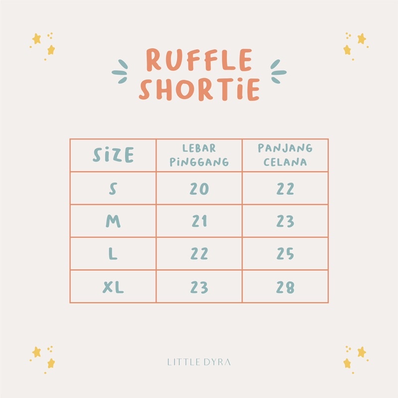 LITTLE DYRA Ruffle Short / Celana Pendek Anak 6bln-4tahun