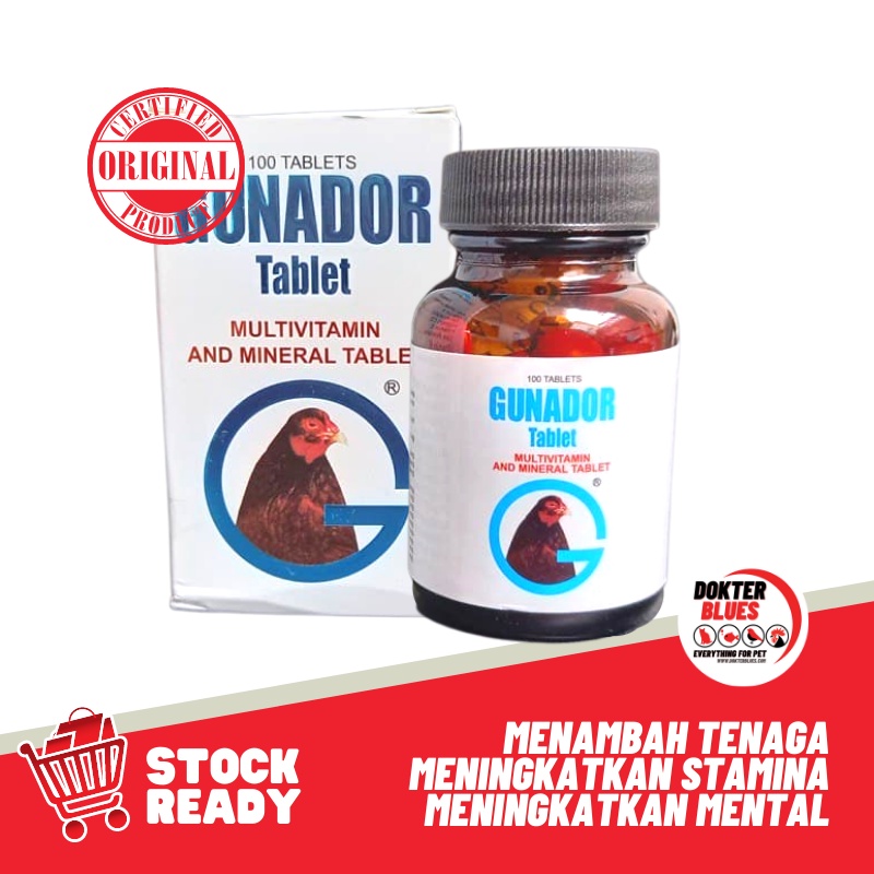 GANADOR/GUNADOR Multivitamin Kombo V22 Filipin 100 Tablet Ayam Cepat Segar Merah Sehat