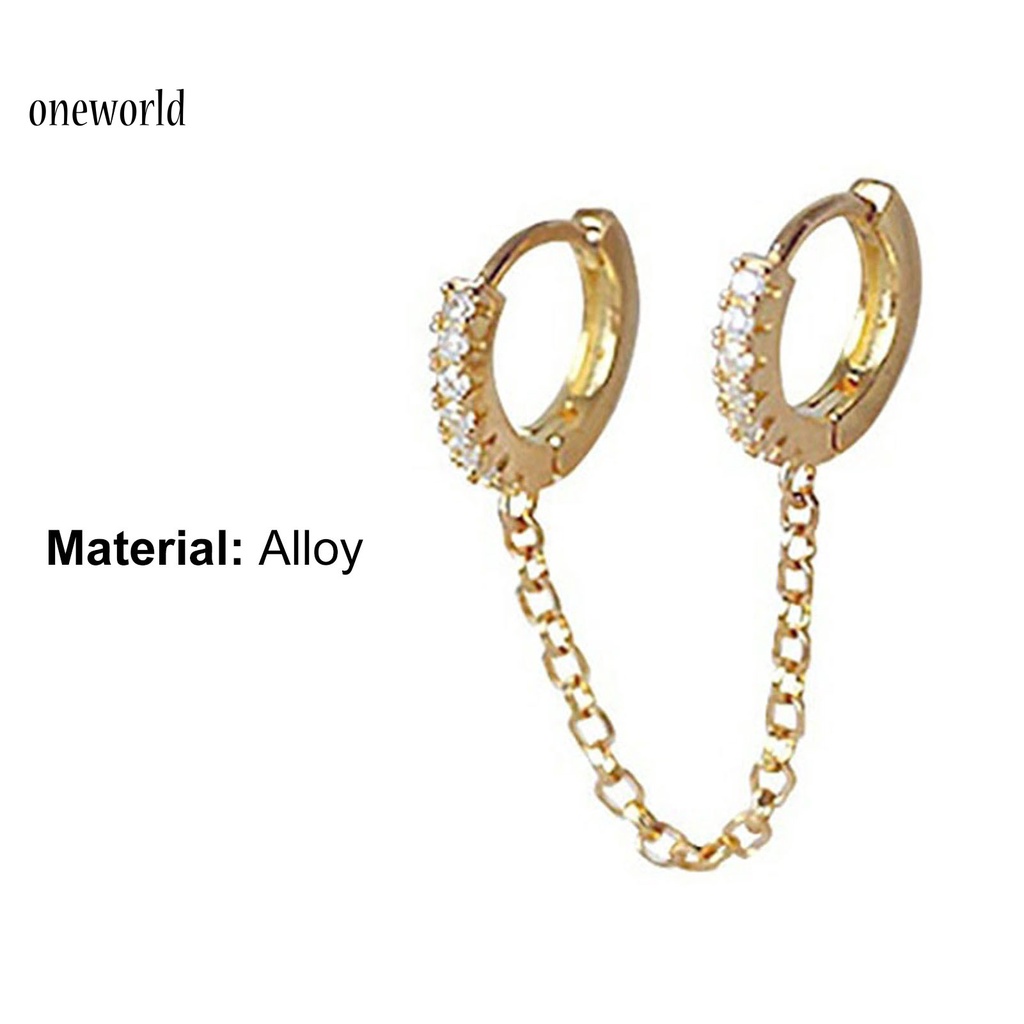 Oneworld Anting Electroplating Simple Ringan Untuk Wanita