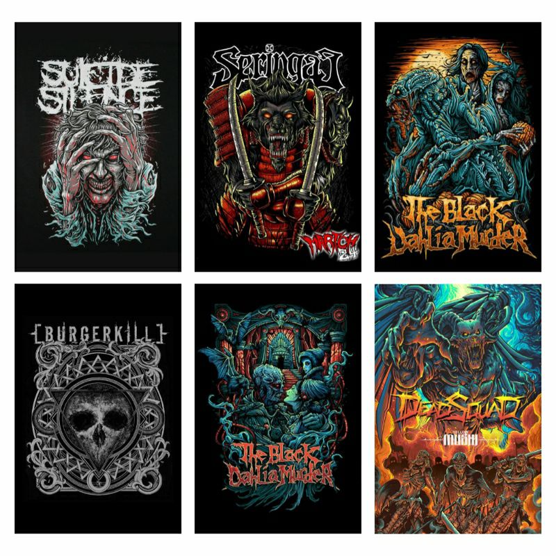 Poster Band Metal Indonesia Poster dinding kamar Metal Ukuran A4