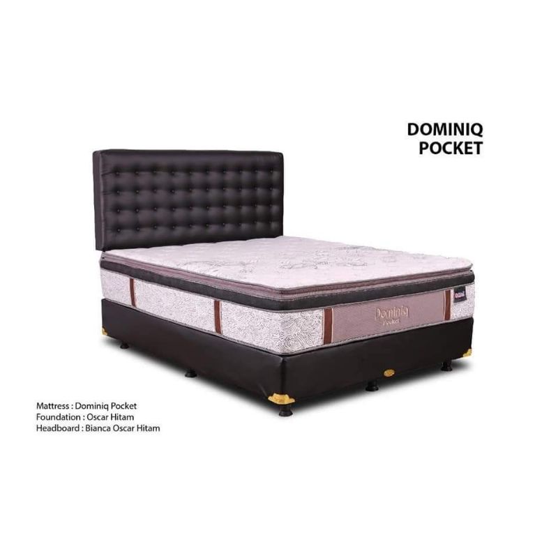PROMO CENTRAL SPRINGBED TYPE DOMINIQ POCKET ORIGINAL BERGARANSI 10 TH MULAI UKURAN 120x200 - 180x200
