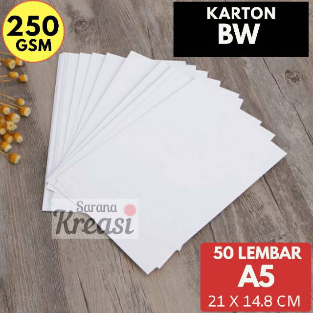 Kertas Karton BW Bluish White 250gr A5 / Kertas Drawing Watercolor