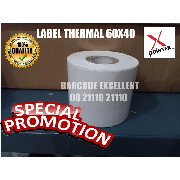 

Label Stiker Thermal 60x40 | 60 X40 isi 500 pcs core 1" xPrinter