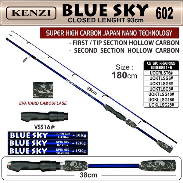 Joran Sambung Kenzi Blue Sky 602 10-20lbs