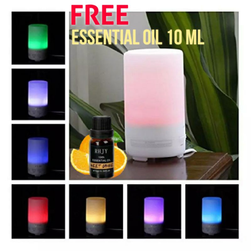 DIFFUSER HUMIDIFIER AROMATHERAPY PENGHARUM PELEMBAB RUANGAN 125ML FREE ESSENTIAL OIL