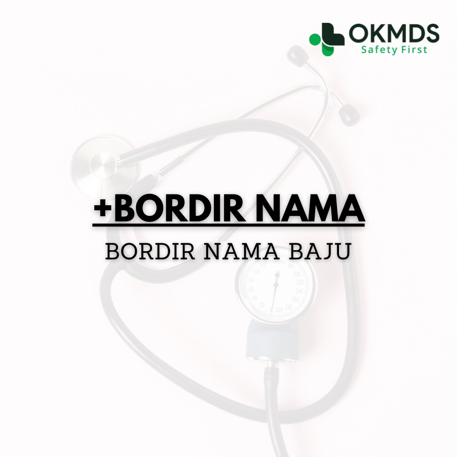 TAMBAH BORDIR NAMA SATU BARIS BAJU JAGA / BAJU MEDIS / BAJU OK