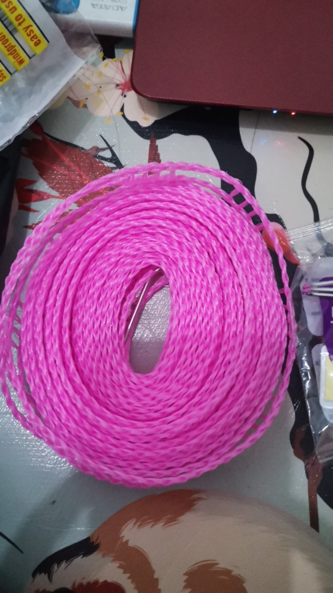 Tali Jemuran Baju Panjang 5 Meter Free Penjepit Kayu 5pcs