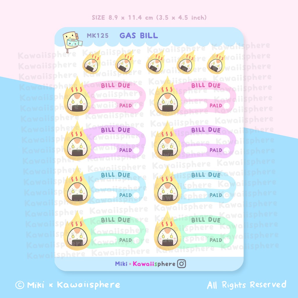 

Gas Bill Due | Planner Journal Sticker Tagihan Gas | Kawaiisphere