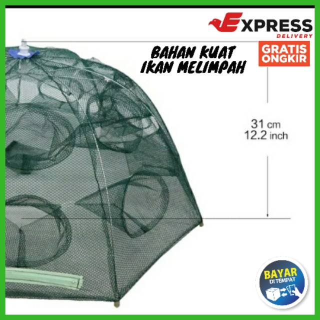 Bubu Payung 12 Lubang Bubu Jaring Penangkap Ikan Kepiting Lele 12 Hole