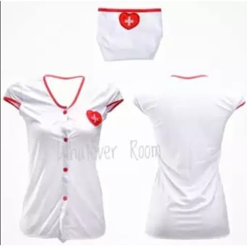 TBI Cosplay Dress Nurse Suster Perawat + Topi Lingerie Baju Tidur Sexy Kostum Suster Kostum Perawat