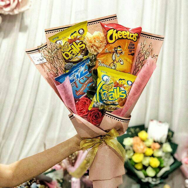 

Mix snack buket+bunga kertas