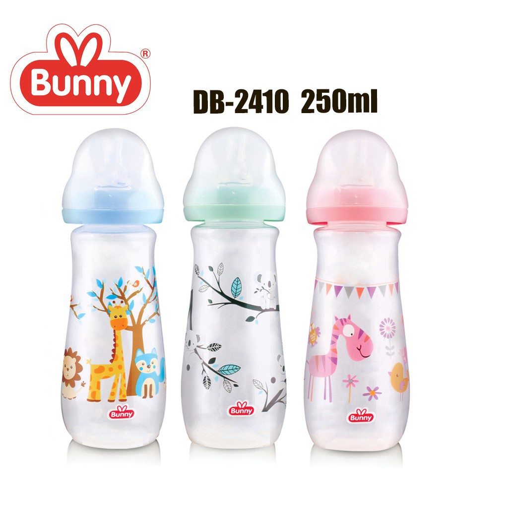 Morinz Lusty Bunny Square Feeding Bottle Botol Susu Tanpa Gagang Dot Bulat 125ml / 250ml