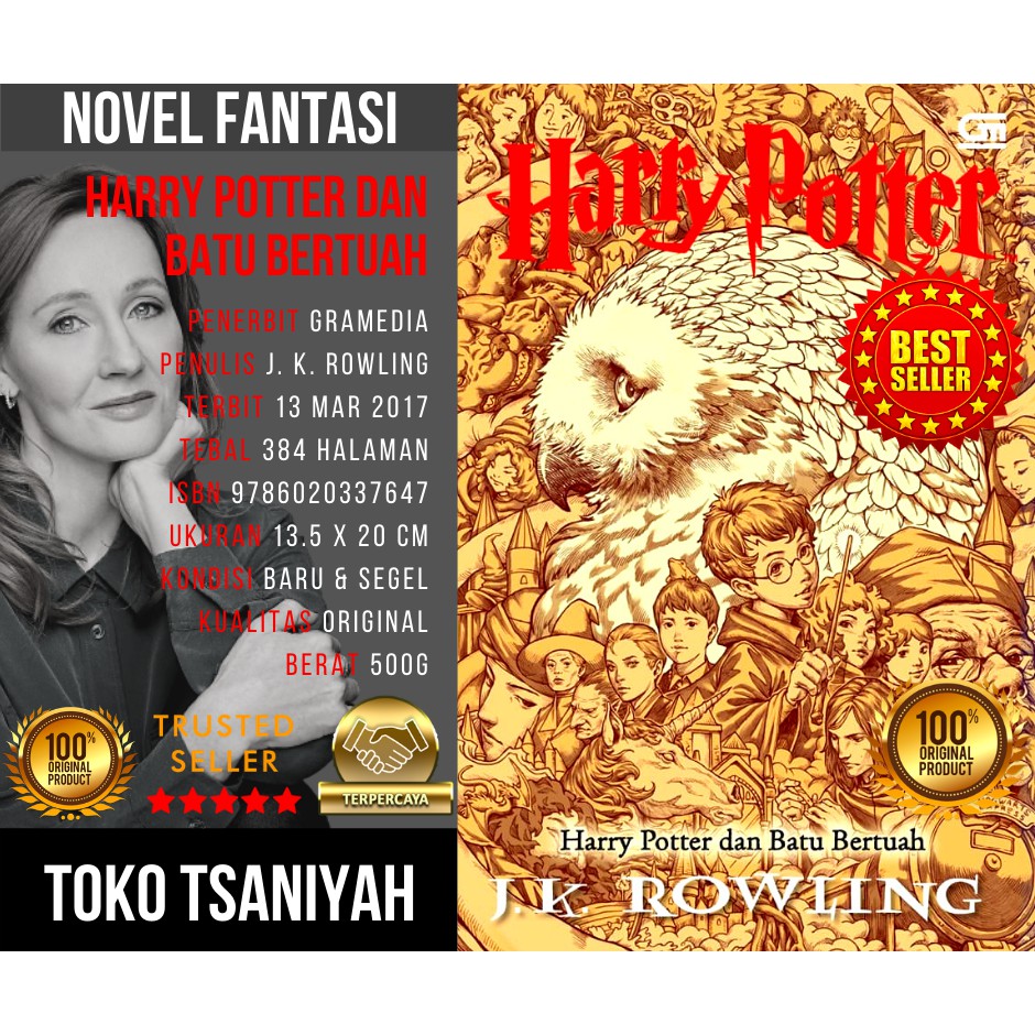Buku Novel Harry Potter Bahasa Indonesia Harry Potter and The Philosopher's Stone Novel Fantasi