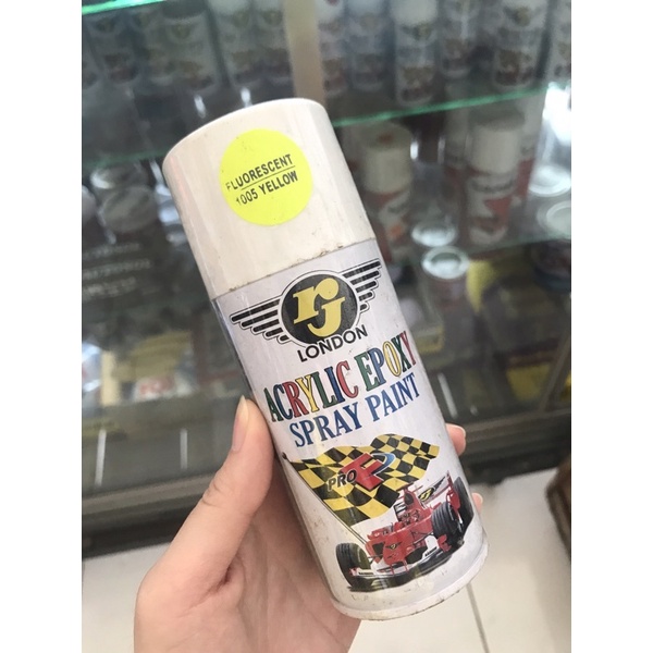 Jual RJ LONDON SPRAY PAINT/CAT SEMPROT/PILOX FLUORESCENT YELLOW/KUNING