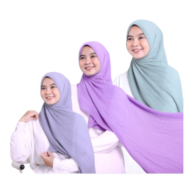 Hijab Pashmina Plisket Shawl/Pashmina Plisket Ceruty Babydool-wardah