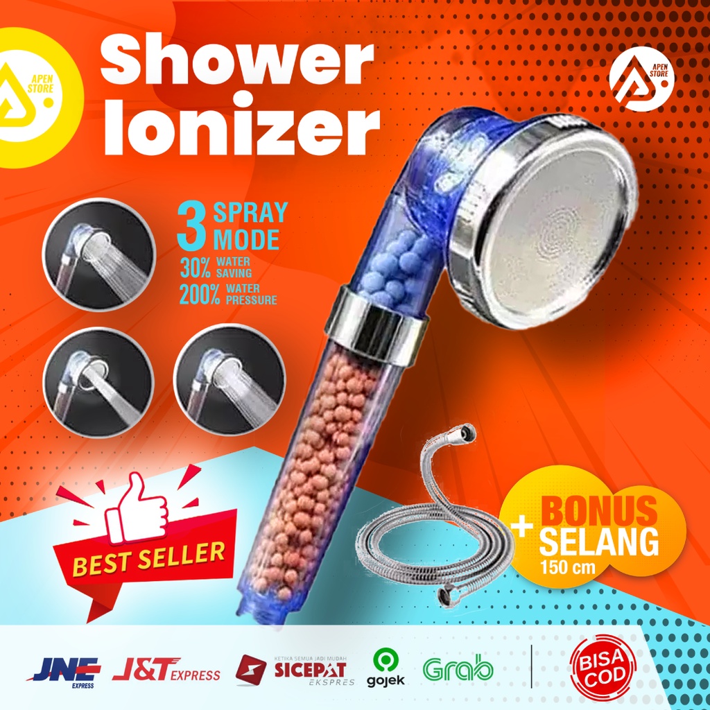 Shower Mandi Ionizer Spa Crystal 3 Mode Siram || Perlengkapan Kamar Mandi Barang Unik Murah Lucu - Y103