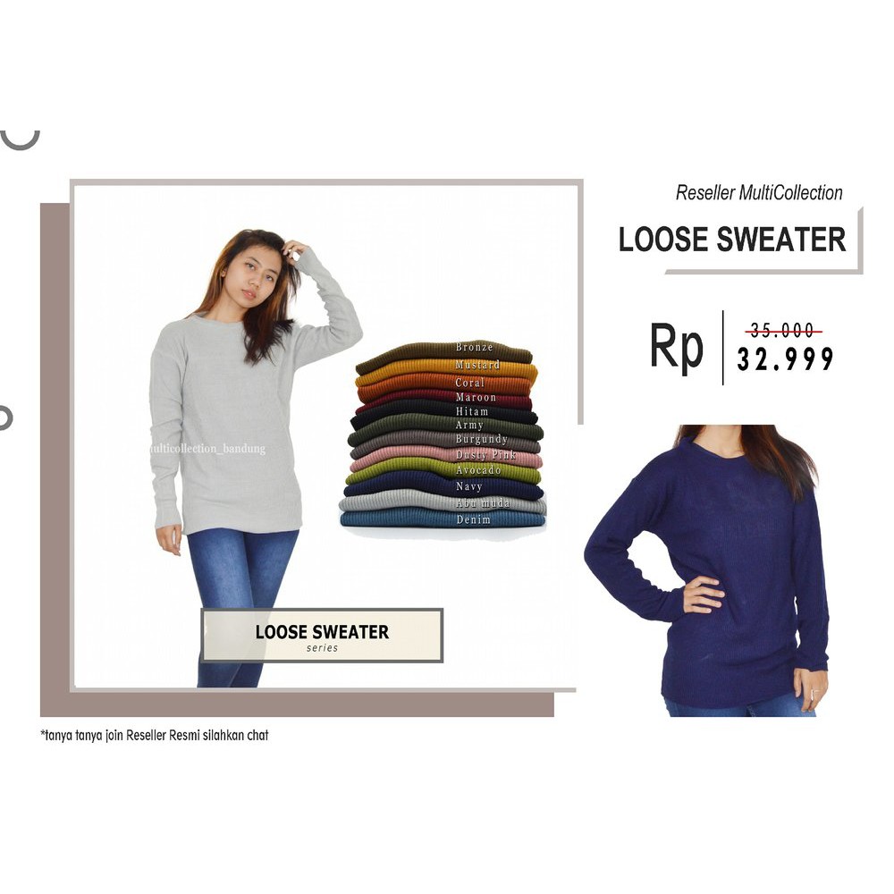 LOOSE SWEATER MCRD - baju rajut - baju sweater- sweater rajut - baju wanita Limited