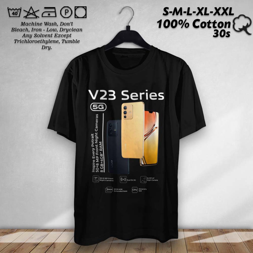 Kaos Vivo V23 5G Series Smartphone Baju Handphone Android Pria Wanita Cotton Combed 30s - TW8640