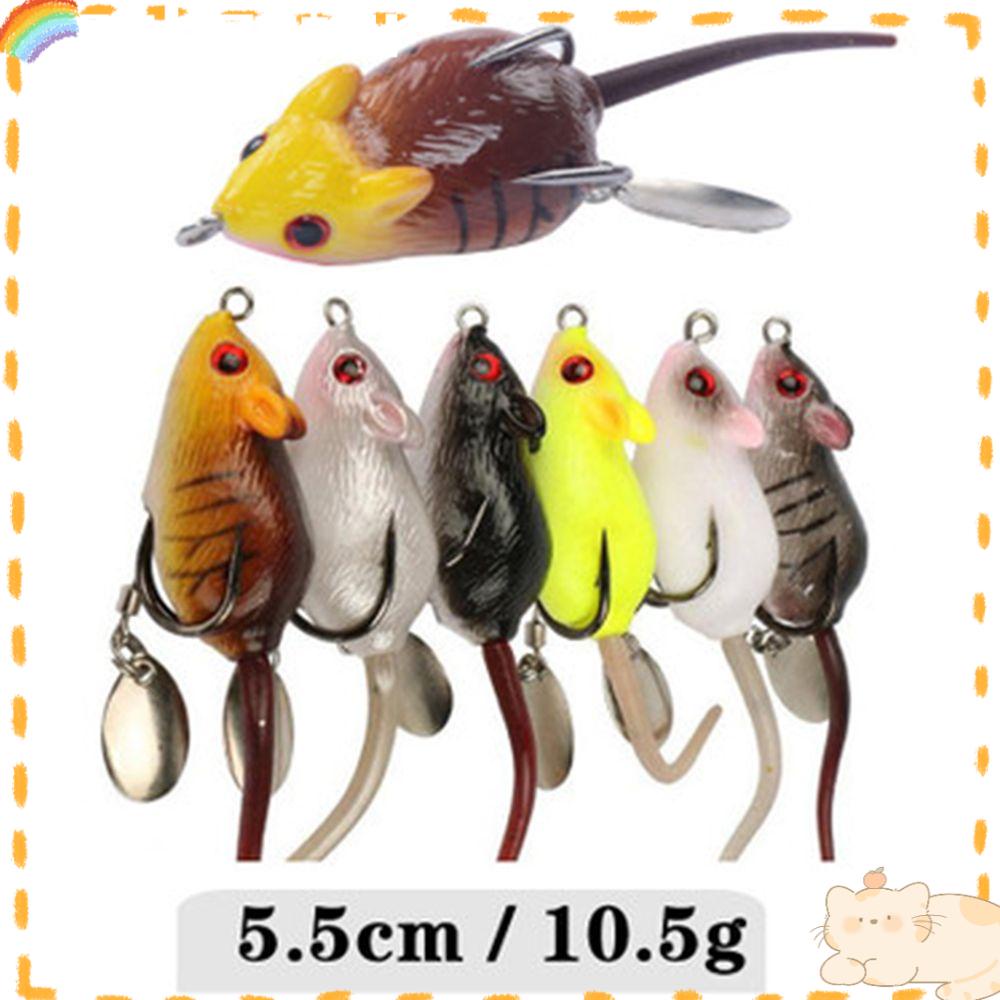 Solighter 5.5cm / 10.5g Umpan Pancing Soft Bait Bentuk Tikus Dengan Mata Kail