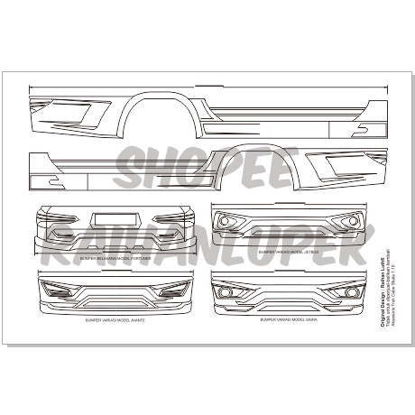 POLA AKSESORIS MINIATUR TRUK CABE / TRUK OLENG (HANYA POLA AKSESORIS, BUKAN DENGAN POLA KABIN / BAK)