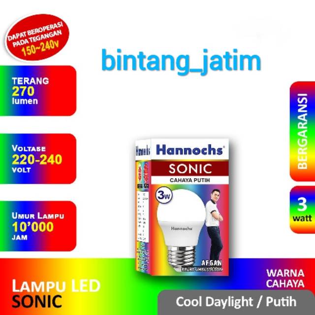 lampu led murah 3w/ bohlam led murah bagus/ hannochs