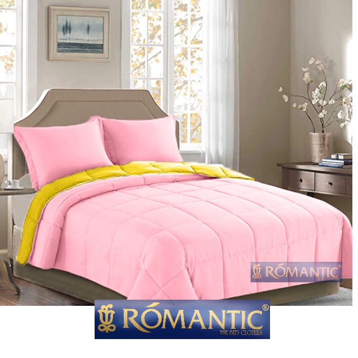 Two Tone Bedcover Katun Jepang Yellow x Pink Baby Biru muda langit pink muda 200x200 180x200 160x200 140x200 120x200 100x200 90x200 Kuning pink muda