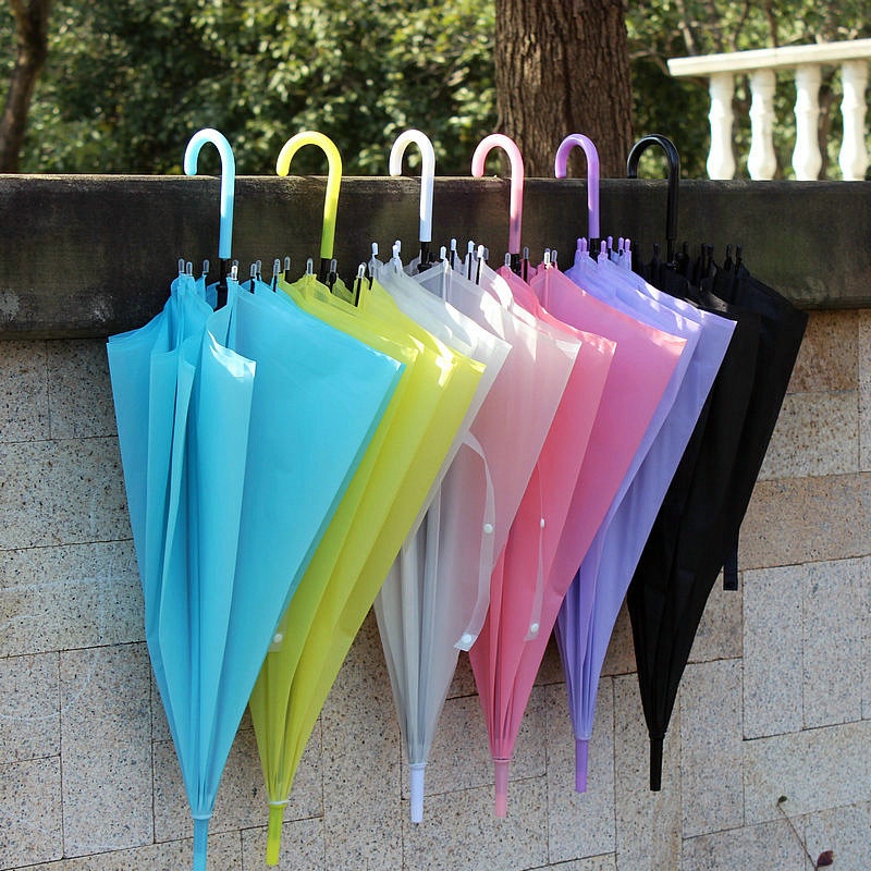 Korean Transparent Umbrella / Payung Transparan Style Korea Jepang Polos Warna Warni Payung Lipat Bening Cantik Payung Rainbow Umbrella Fashionable