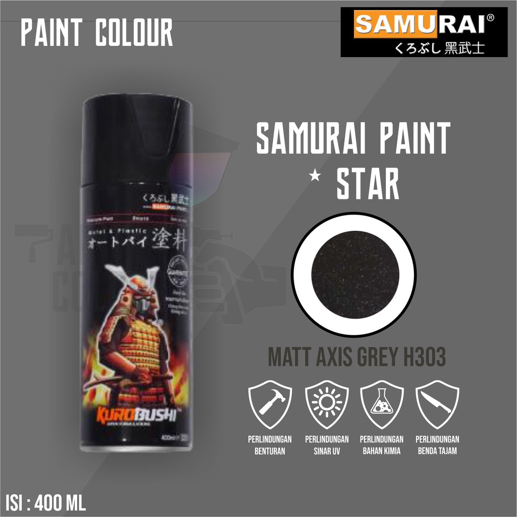 Samurai Paint H303* Matt Axis Grey Cat Semprot/Pylox/Gundam/Motor