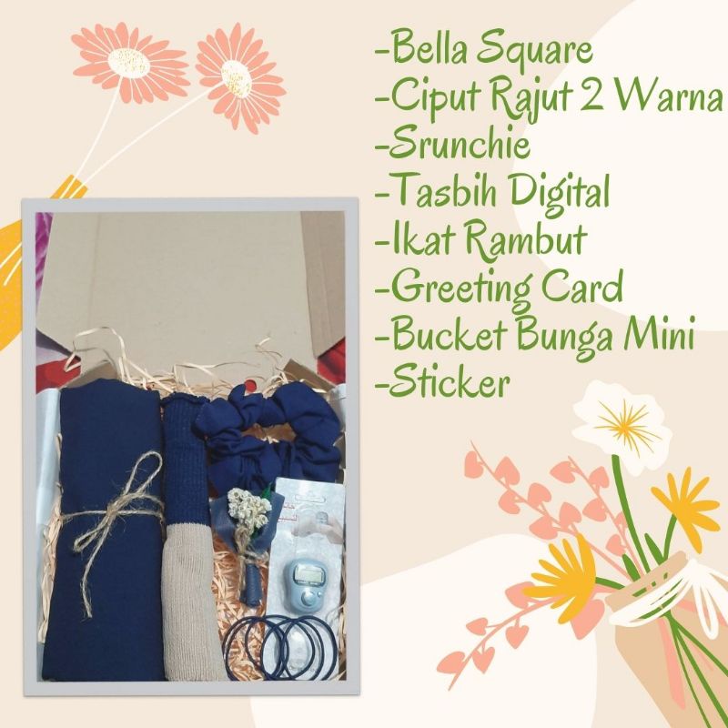 

HAMPERS - GIFT BOX - HADIAH - KADO - HIJAB - JILBAB BELLA SQUARE
