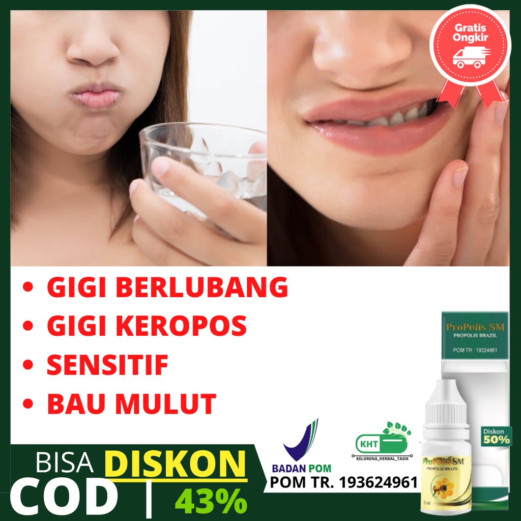 PROPOLIS SM Obat Kumur Pembersih Karang Gigi, Obat Kumur Bau Mulut, Gusi bengkak Gigi Abses 100% ori