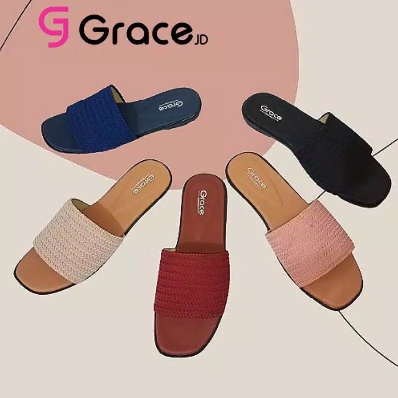 Grace milea slop / sandal rajut selop wanita / sandal tali dixie rajut / sandal selop kokop