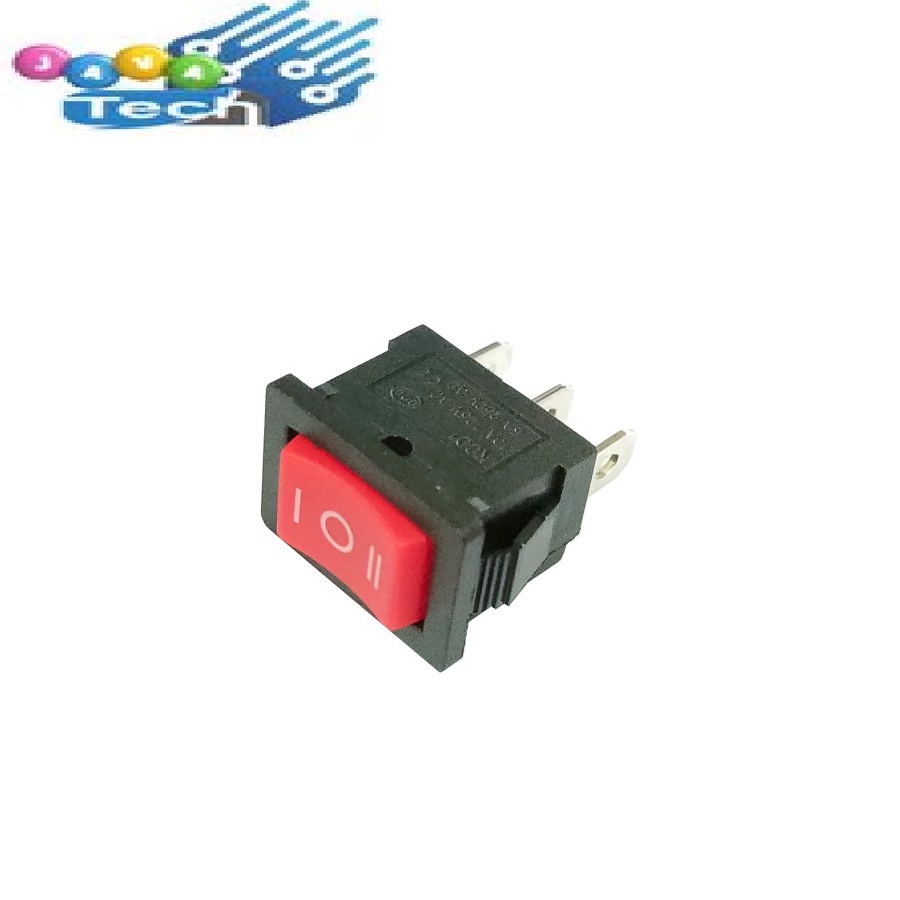 Saklar Power Rocker SPDT ON-OFF-ON KCD1 Merah Hitam 15x21mm