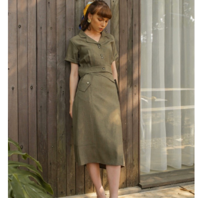 MAVEN Midori Skirt in Burn Olive