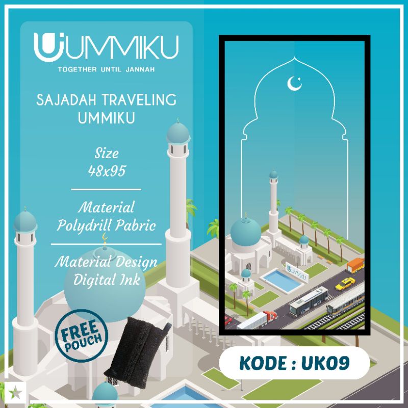 Sajadah Travel Anak UMMIKU / Sajadah Lipat Motif Anak Anak / Sajadah Travelling-4