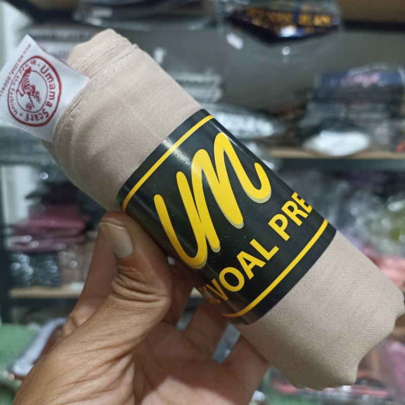 Jilbab UMAMA BASIC VOAL  Original Scarf Jilbab Hijab Kerudung sekolah segiempat seragam kerja polos-Basic Voal Vanilla