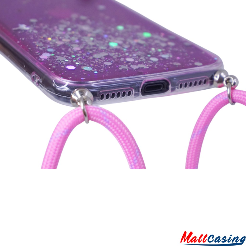 MallCasing - Oppo Reno 2F | Reno 4 | Reno 4F/ F17 Pro Soft Case Clear Glitter + Tali Full Color