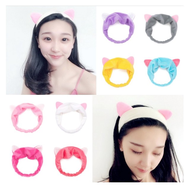 Karet Pembersih Muka / Korean cute hairband wash face makeup hair band hair accessories / kitty band