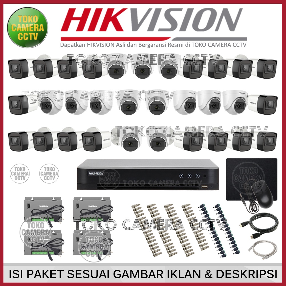 PAKET CCTV HIKVISION 5MP 32 CHANNEL 31 KAMERA