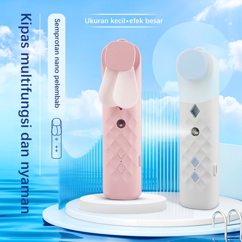 【Beli dua diskon 20%】 Goojodoq Kipas Angin 2 in 1mini Humidifier Fan USB Rechargeable