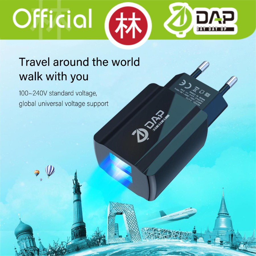 DAP D-CT2 Travel Charger Dual Port Output 2.4A