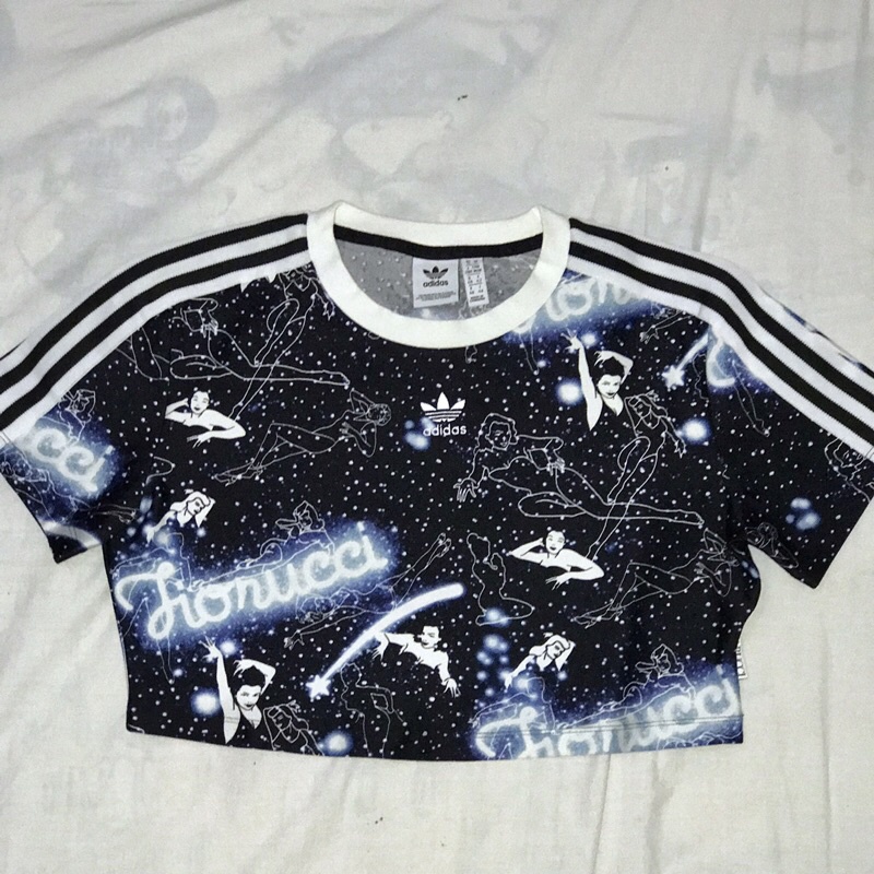 adidas x fiorucci galaxy crop top