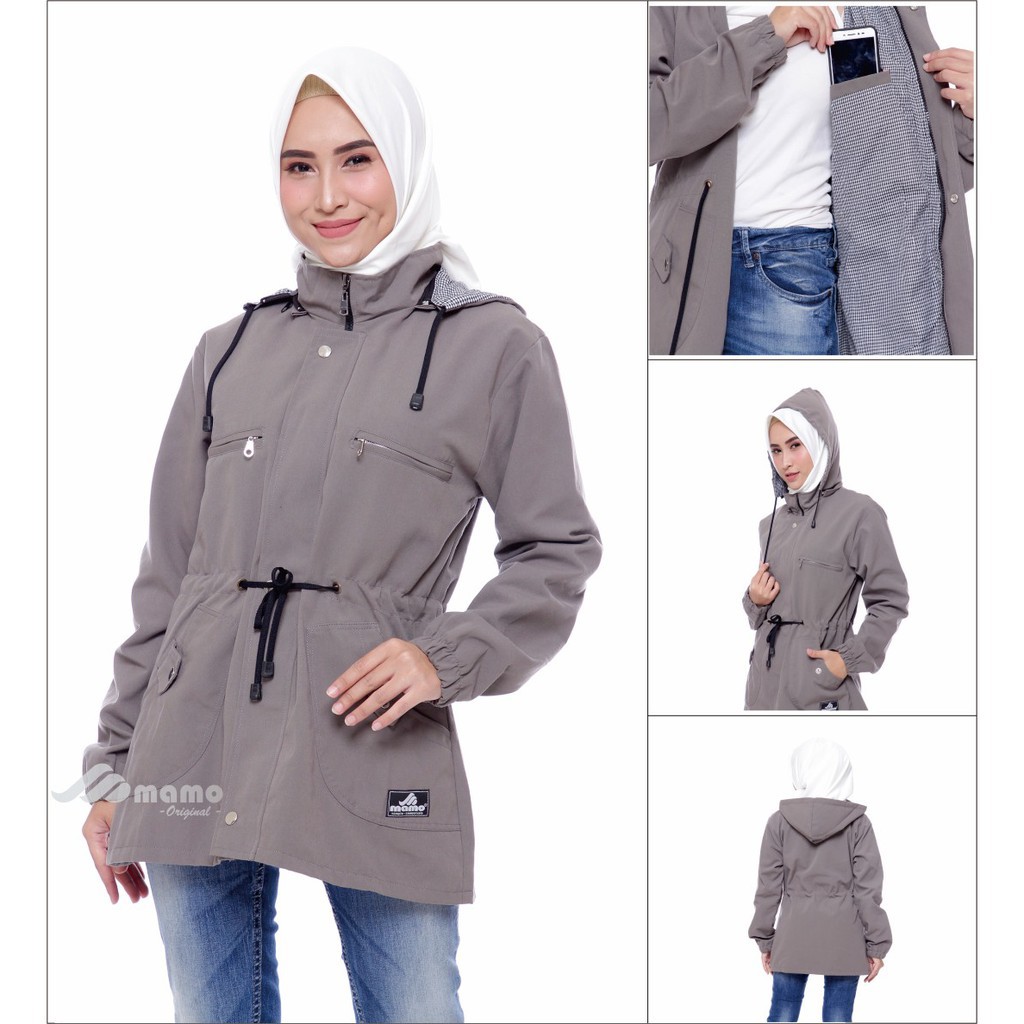 Jaket Parka Wanita Jumbo size M-XXL Kanvas Premium