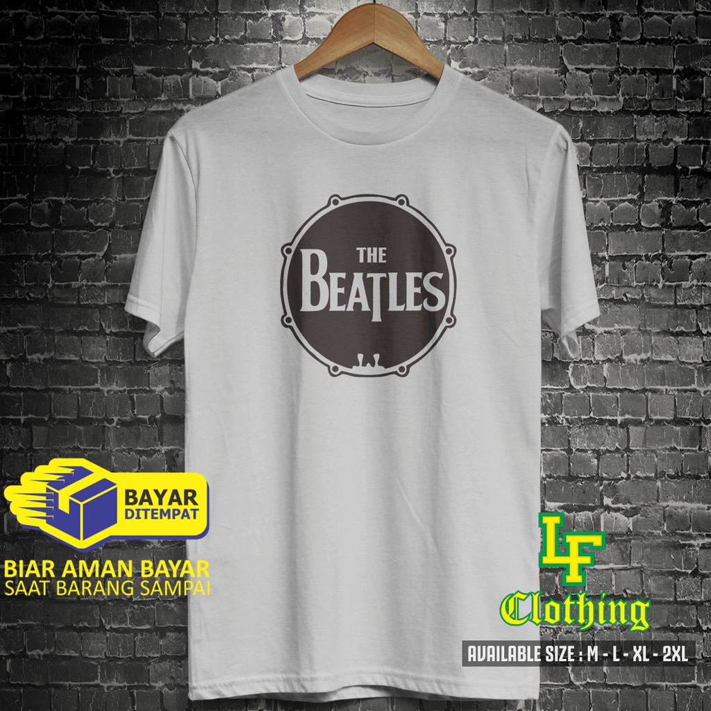 KAOS BAND DISTRO PRIA WANITA FASHION  BAJU PRIA DEWASA KEKINIAN KAOS BAND THE BEATLES CRYCLE