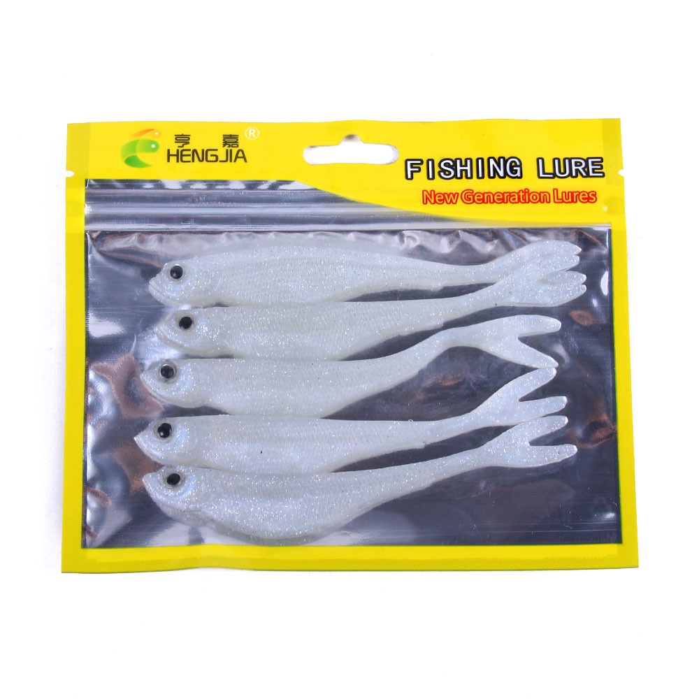 Hengjia 5PCS / Kantong Umpan Pancing Cacing Imitasi Bahan Silikon Lembut 12CM 7G