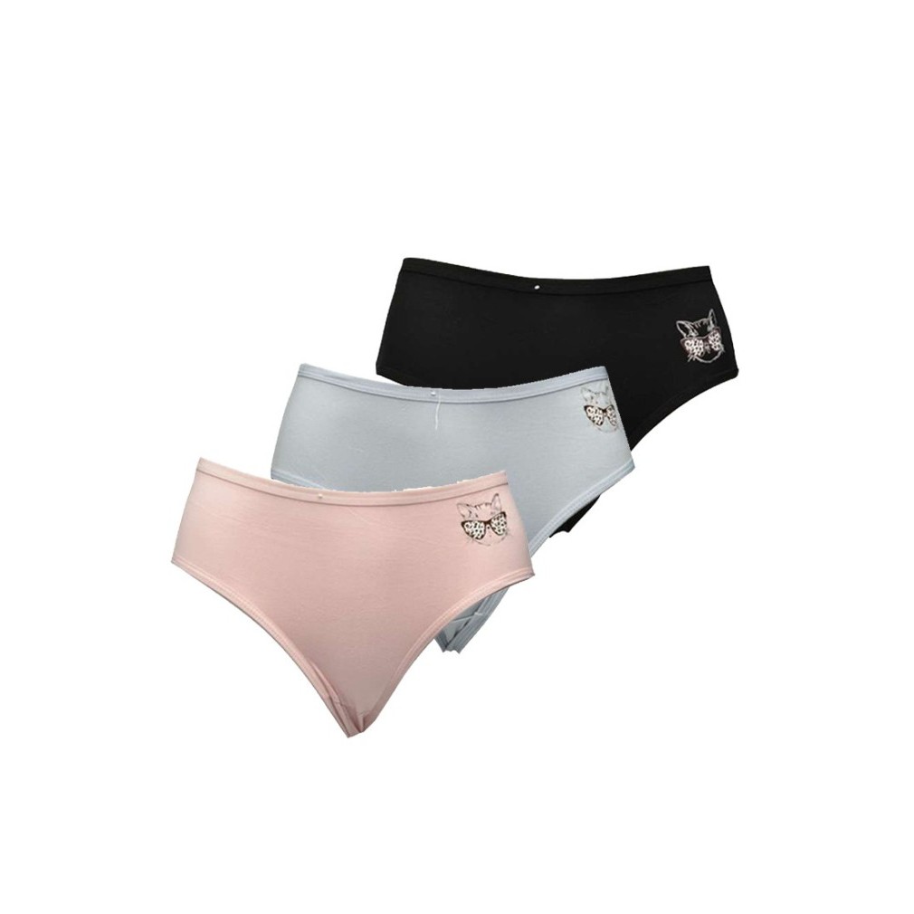 Wimiu CD Panty Lucu Pakaian Dalam Wanita Motif Gambar Kucing C882