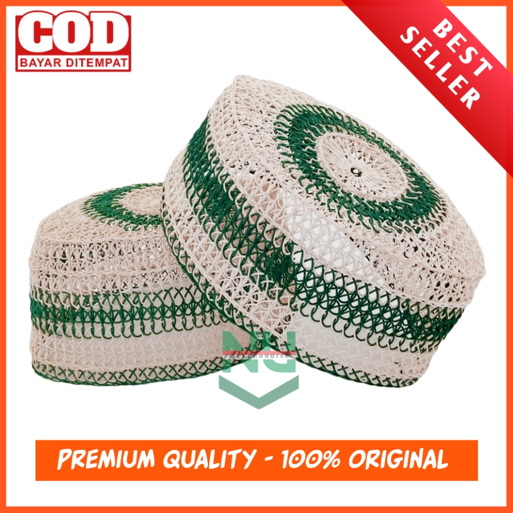 Kopiah Akar Rotan - Peci Rotan Rajut Murah - Kopiah Karang - Kopyah Jaring Karang - Kopiah Rajut Rot