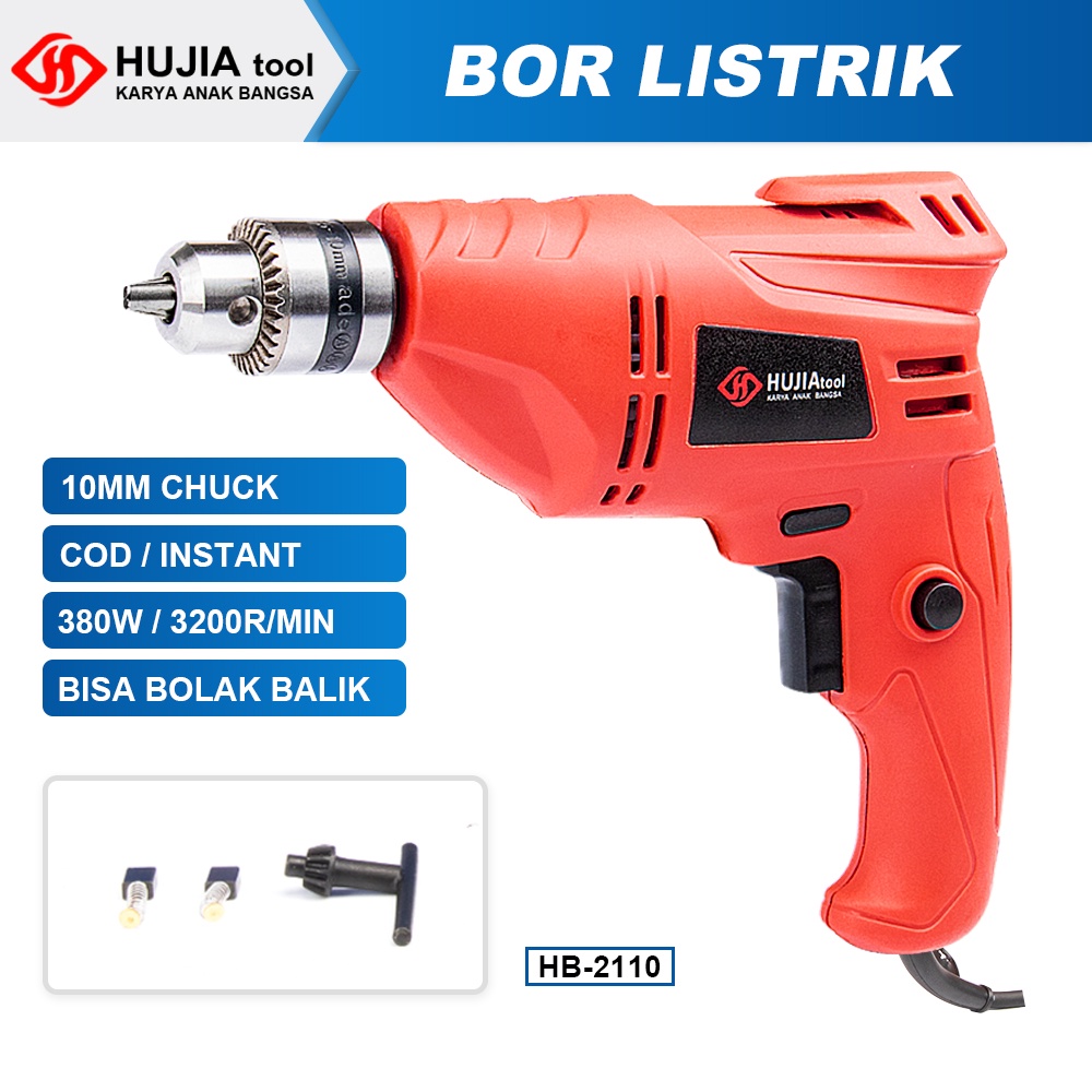 Jual BISA COD 10mm BOR LISTRIK MURAH 380W mesin bor 3200rpm bor listrik