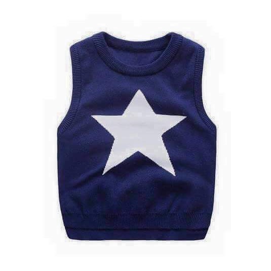rompi rajut vest knit fashion import anak laki navy bintang